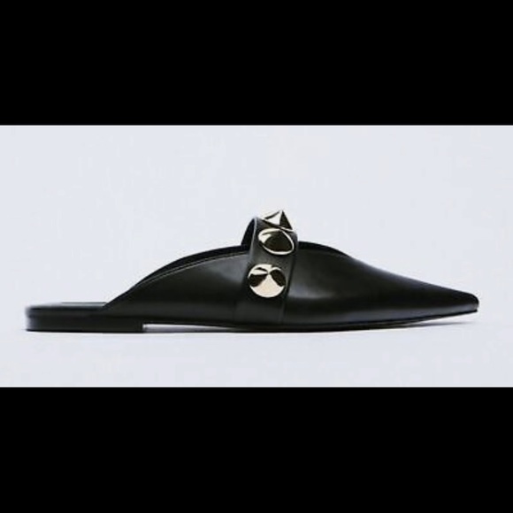 Zara Mule Leather With Gold Studs - Picture 10 of 10